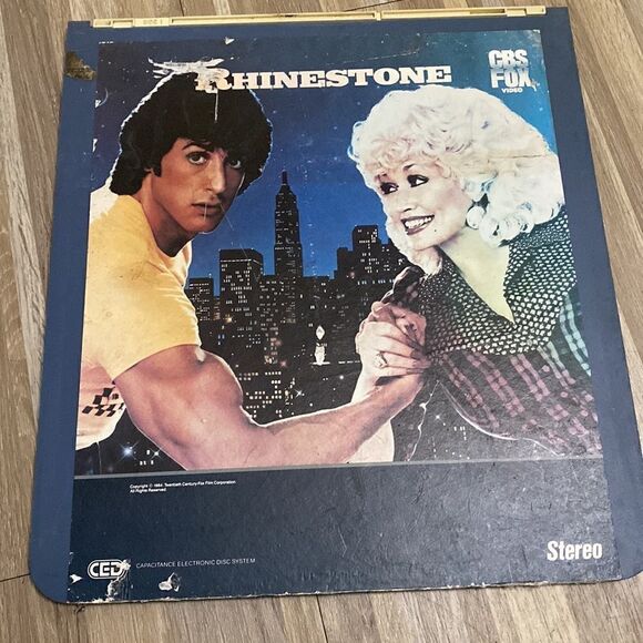 Rhinestone CED Laser Disk Dolly Parton  Sylvester Stallone 80s Not Tested RARE - Picture 7 of 7